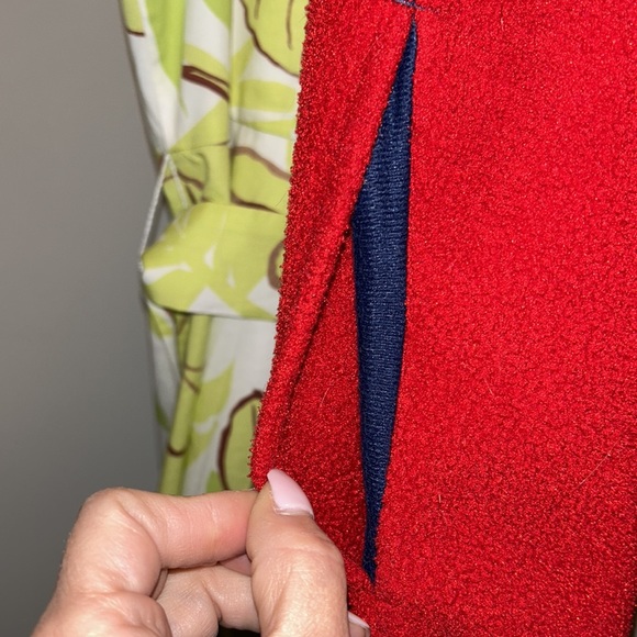CLASSIC LL BEAN red full zip Polartec fleece jacket. Dark blue trim. Size S. - Picture 14 of 14